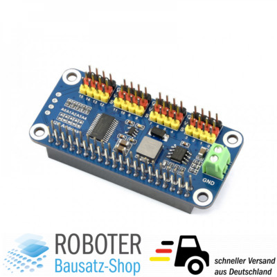 Waveshare Servo Driver Hat für Raspberry Pi 16 Kanäle 12-bit, I2C Robotik