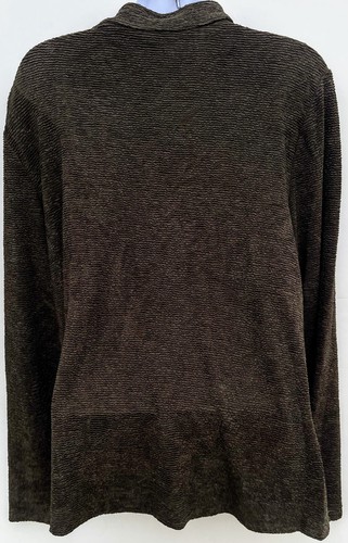Citiknits Zip Cardigan XL Dark Brown Zipper Opening Causual LG Sleeve Textured - Picture 2 of 5