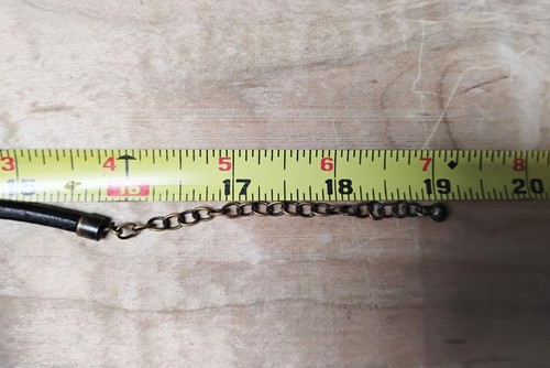 Large Round Metal Pendant Artsy Necklace Adjustable Leather Cord Choker - Picture 10 of 11