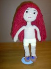 Hand crochet doll with red hair and 3 outfits. 17" tall      #31 — photo 3