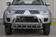 MITSUBISHI L200 BULL BAR AXLE NUDGE A-BAR CHROME  2006-2015 NO BARBARIAN
