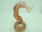 Limited Edition Vintage FENTON PINK OPALENE IRIDIZED CARNIVAL JUMPING TROUT