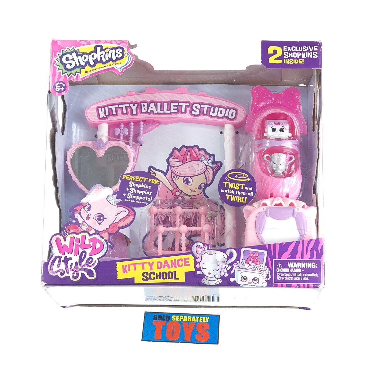 Shopkins Wild Style KITTY DANCE SCHOOL ballet studio playset NEW
