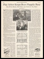 1927 Play Arbor Keeps Boys Happily Busy Plans Photos & Article Vintage Print Ad