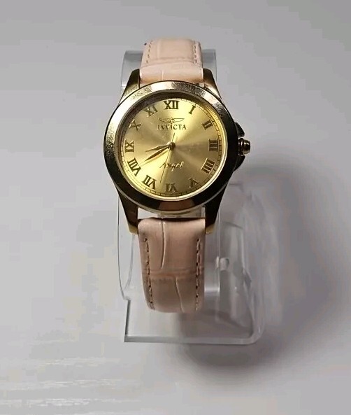 Invicta Angel Ladies Wristwatch Gold Tone Case Gray Rubber Band Analog Watch Amazon.com: Invicta Women main image 4