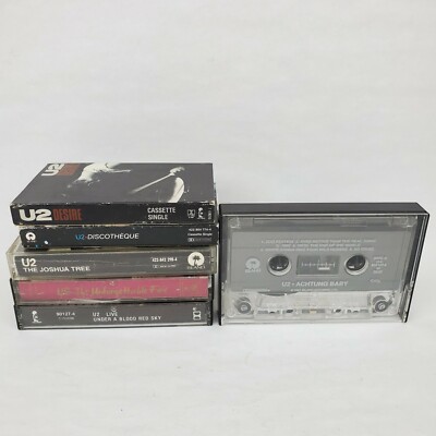 U2 Cassette Tape Lot of 6 Rock Joshua Tree Achtung Baby Unforgettable Fire Etc