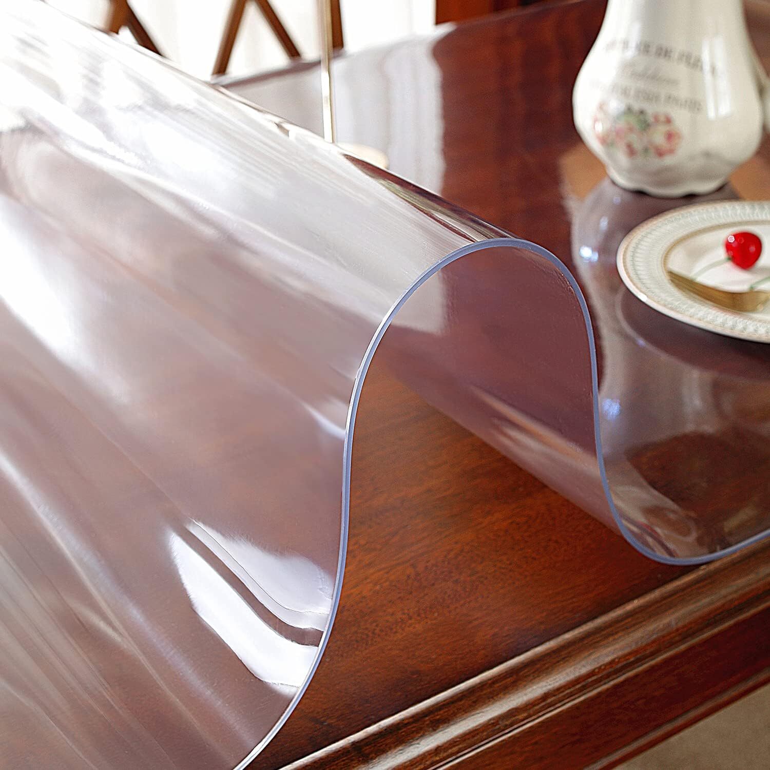 Ostepdecor Clear Table Cover Protector 36X60 Inch, 2mm Thick Plastic Table Cover