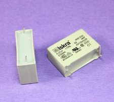 5pcs ISKRA MKP Box Capacitor, 275vac, 0.47uF, 10% Metallized Polypropylene Film