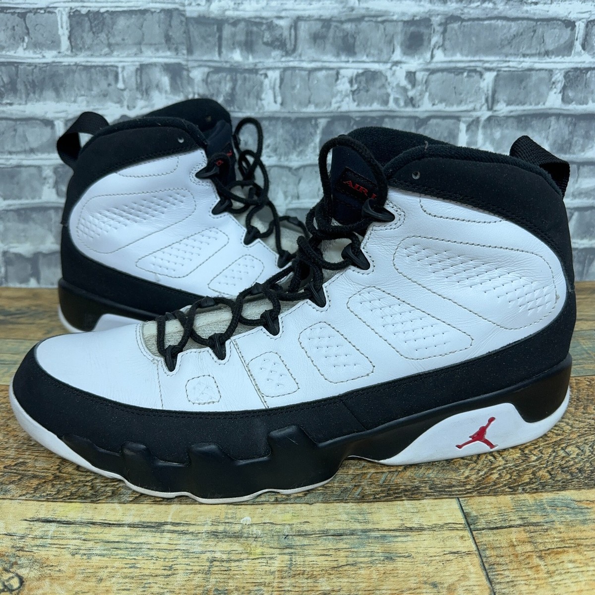 Nike Air Jordan 9 IX Retro Black White Red 302370-112 Mens Size 14  