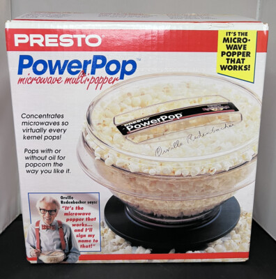 Presto ORVILLE REDENBACHER'S PowerPop Microwave Popcorn Popper NEW-IN-OPEN BOX
