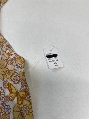 Jessica Simpson Girls Sz 12 Marigold Full Button Up Sun Dress Retro Strappy - Picture 4 of 14