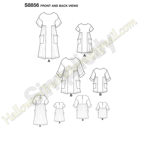 Simplicity 8856 simple Boho Shirtdress for Women and Girls sewing pattern s8856 - Picture 8 of 9
