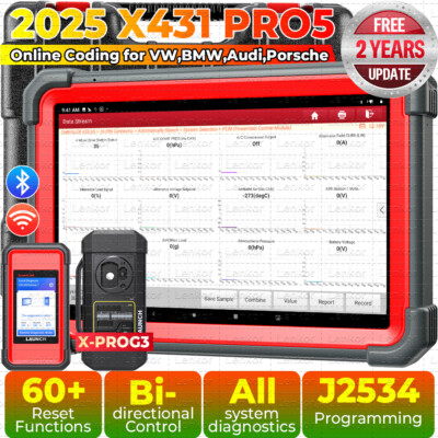 2025 LAUNCH X431 PRO 5 PAD V+ Car Diagnostic Scanner Tool Programming Key Coding