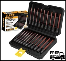 ELEAD Extra-Long Allen Hex Bit Socket Set: 20-Piece 3/8 Inch Drive, S2 Steel, St