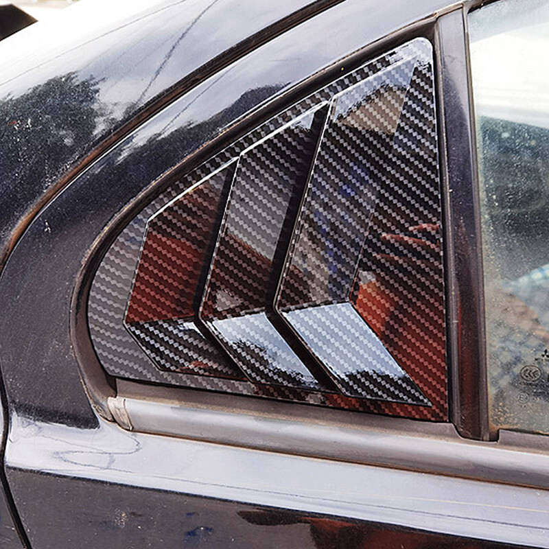 Carbon Fiber Side Window Louver Shutter Trim For Mitsubishi Lancer EVO