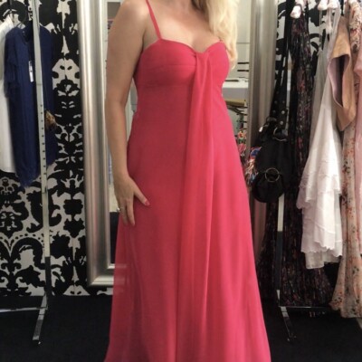 ALENA R. Langes Kleid Fuchsia Festkleid Abende Partys Chiffon Gr.42