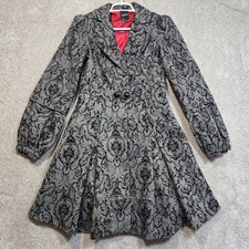 Xoxo Damask Gothic Victorian Coat Wool Blend Lined Dark N' Moody Women's Medium