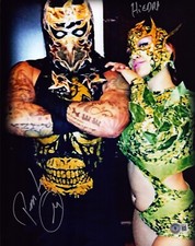 Foto firmada por Pentagon Jr Penta y La Hiedra 11x14 certificado de autenticidad BAS WWE Lucha Libre AAA AEW