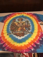 Grateful Dead Liquid Blue tie dye T-shirt XL Rainbow Skeleton Betha Rose,Psyc