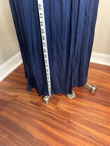 Vestido Ann Taylor Loft Para Mujer S Maxi Azul Sin Mangas Encaje Usado en Excelente Condición Abertura Frontal - Imagen 2 de 9