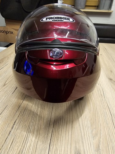 Probiker Klapphelm Synthese M, weinrot , mit Sonnenblende und Sturmhaube schwarz - Bild 11 von 16