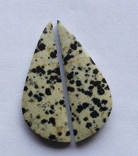 43.55 Cts Natural Dalmation Jasper 40mm X 14.3m each Cabochon Loose Match Pair