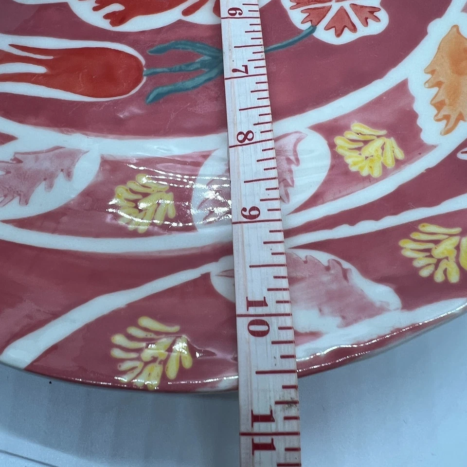 Plato Anthropologie ADELE TULIPÁN ROSA 10,75" Cena Floral Flor Pintado a Mano Foto 4 de 4
