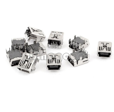 20Stks NEW Mini USB Type B 5-Pin Female Socket Right Angle DIP Jack Connector