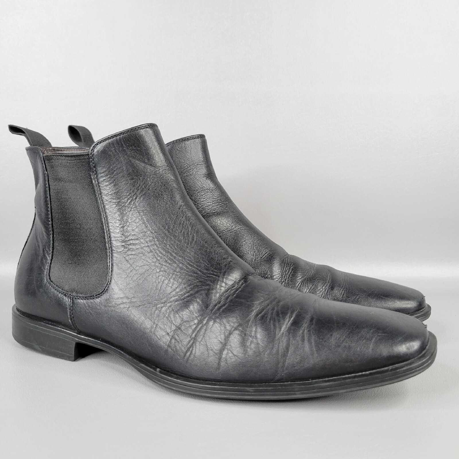 To Boot New York Mens Chelsea Boots Square Toe 106 8158 Leather Black Size 8 M eBay
