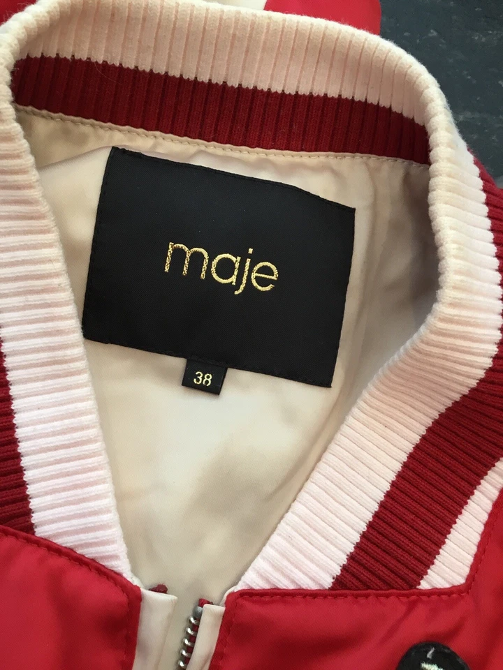Superbe Blouson Teddy Rouge Modèle Bob Maje 38 Jamais Porté  - Photo 4/4