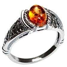 4.0g Authentic Baltic Amber 925 Sterling Silver Ring Jewelry N-A7438 s.7