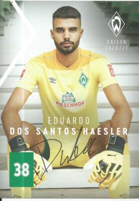 Eduardo Dos Santos Haesler  - Werder Bremen - 2020/2021 - Autogrammkarte - Druck