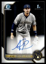 2022 Bowman Chrome Antonio Pinero Rookie Milwaukee Brewers #CPA-AP