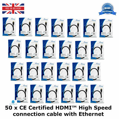 50 HDMI  High Speed Verbindungskabel mit Ethernet vergoldeten Kontakten 10,2 Gbit