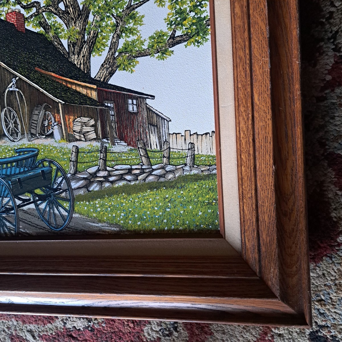 Rare Vtg H. Hargrove Signed, Matted Framed Oil Painting
