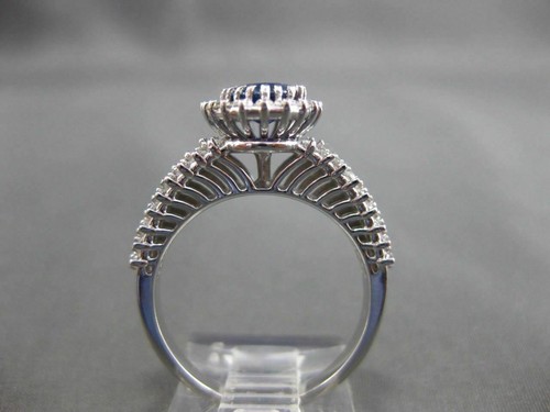 ESTATE 2.53CT DIAMOND & SAPPHIRE 18KT WHITE GOLD 3D HALO ENGAGEMENT RING #24680 - Picture 9 of 12