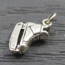 Vintage Sterling Silver Ice Skate 3D Small Pendant Charm