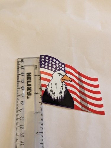 Vintage United States Of America Flag With Bald Eagle Machine Sticker 2001 - Picture 6 of 9