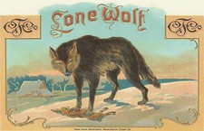 Stunning LONE WOLF Antique Cigar Box Label T SHIRT SMALL-2XL