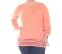 Style & Co. Faux Suede Crochet-trim Top, Size M on sale Style & Co. Faux Suede Crochet-trim Top, Size M on sale