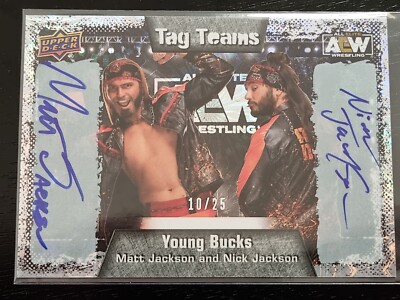 2022 AEW Young Bucks PYRO AUTO 25/25 Trading Card Upper Deck #89838