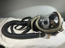 Vintage Industrial Gas Mask with Hose and Straps – Collectible Display Piece