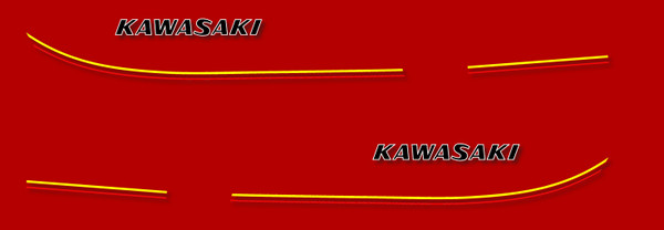 Stickers pour réservoir Kawasaki 250 KH 1977 pour rénover une carrosserie abîmée
