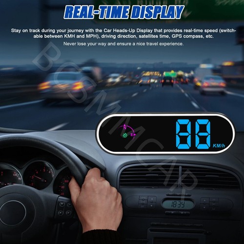 Digital Car GPS HUD Head Up Display LED HD Speedometer Compass Overspeed Alarm - Picture 8 of 20
