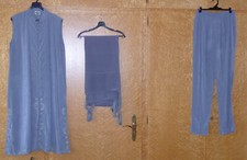 Tunika, Hose u. Schal, original Punjabi, grau mit Stickerei, Gr. M/L, ungetragen