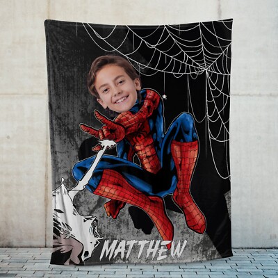Custom Spiderman Blankets, Personalized Name Blanket, Birthday Christmas Gift