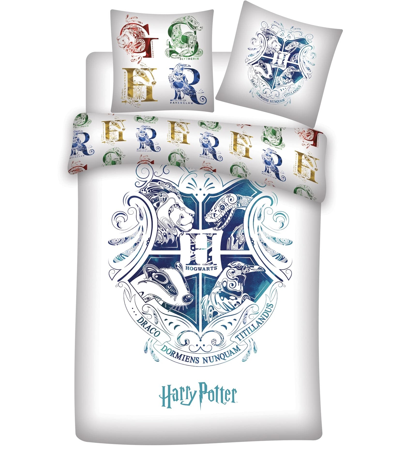 P.Derive HARRY POTTER - Duvet Cover 200x200cm - Hogwarts W. NUOVO