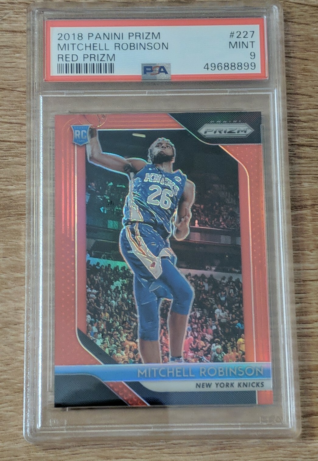 Mitchell Robinson 2018 Panini Prizm Red Prizms ROOKIE RC 156/299 #227 PSA 9 MINT