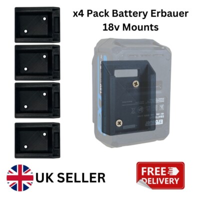 Erbauer EXT 18V Akku Wandhalterung für Erbauer Li-Ion Bohrer Batterien 4er PACK
