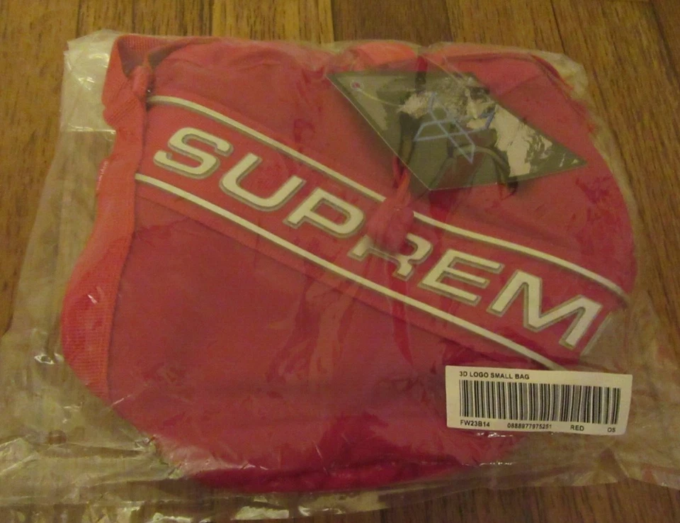 Supreme 3D Logo Small Cinch Pouch Bag Red FW23 Supreme New York 2023 - Image 3 of 4